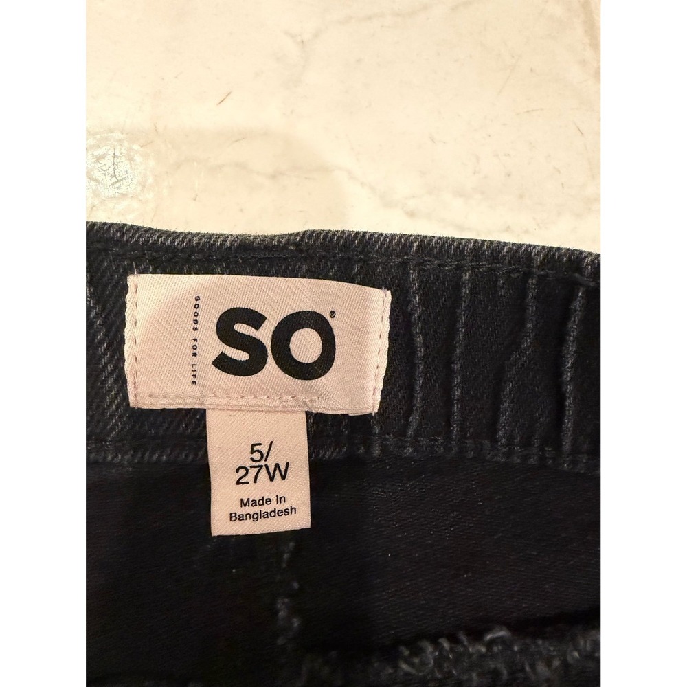 Junior SO black wash cargo denim mini skirt - Picture 3 of 5